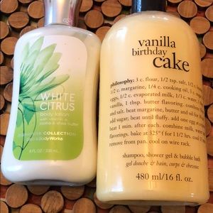 Lotion! White Citrus body lotion and Vanilla Cake